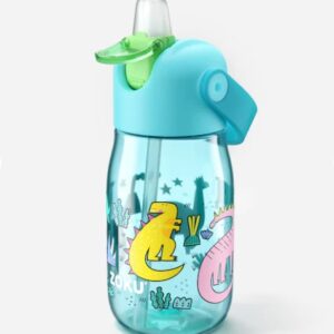 ZOKU - Bottiglia KIDS Flip Straw TEAL DINOI 400 ml